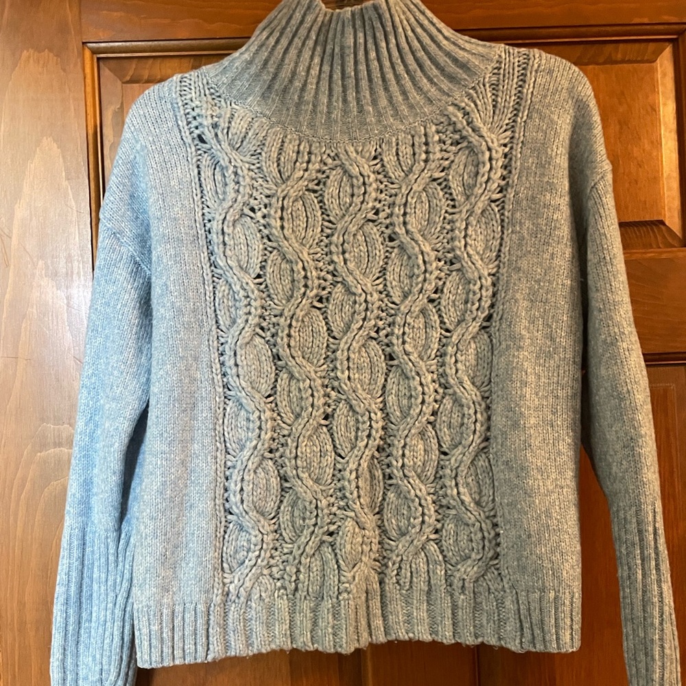Light blue mock neck sweater White House Black Market XS